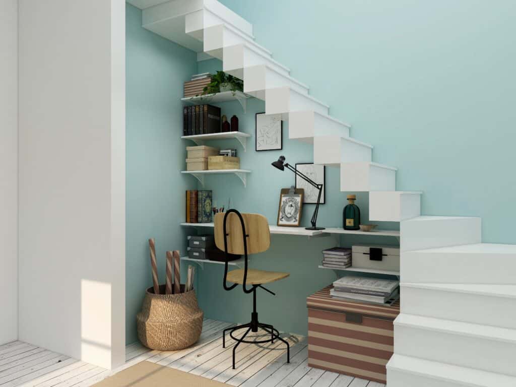 Small Home Office Under Stairs