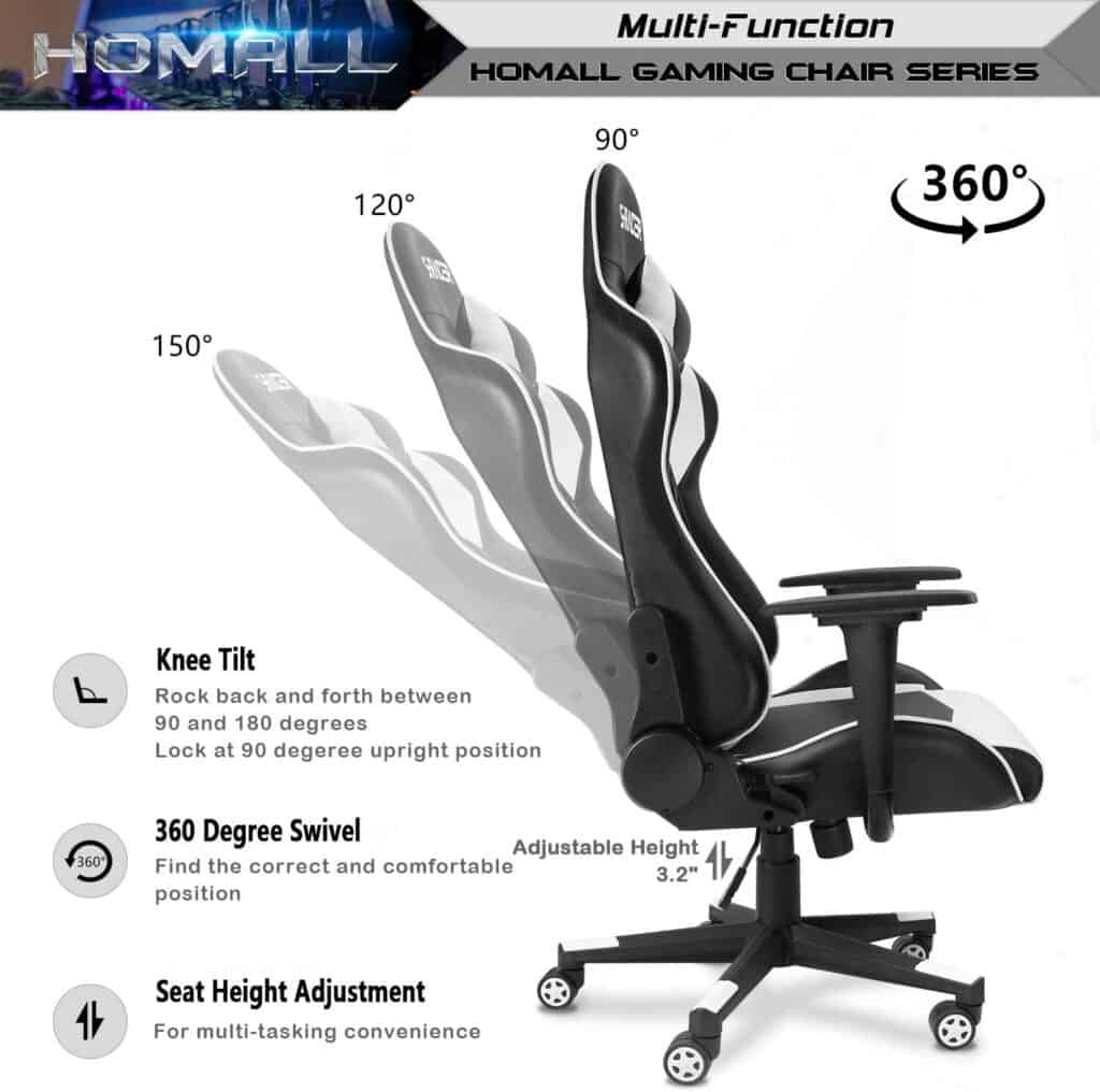 Gaming Chair with Multifunctional Tilt Mechanism