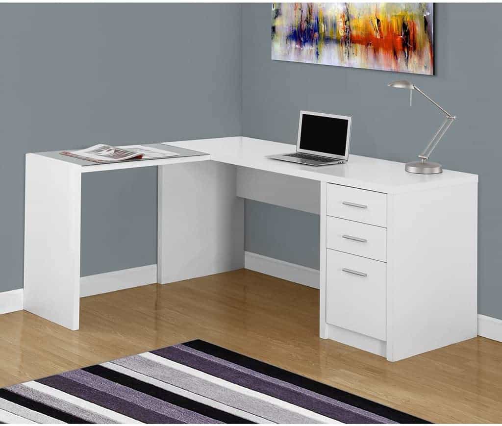 L-shape desk with drawers
