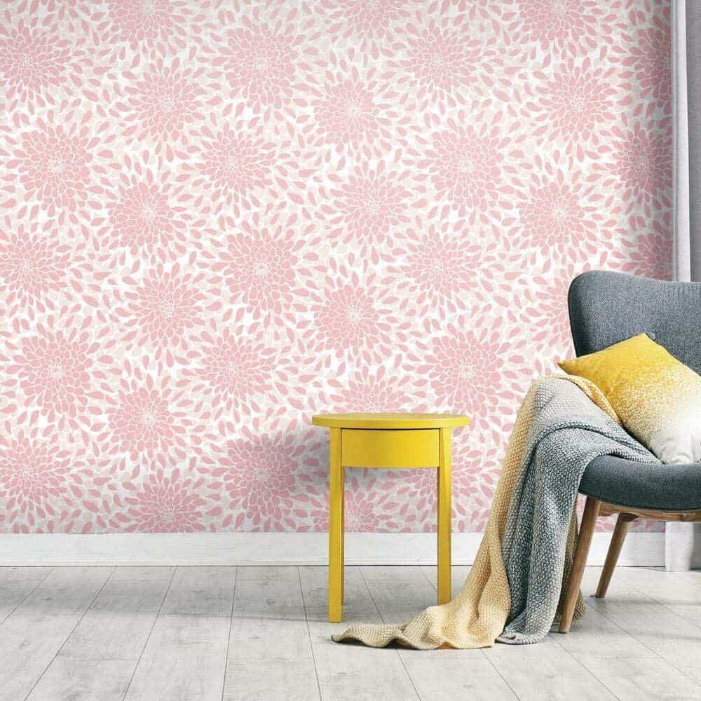 Beautiful Pink Floral Wallpaper for your Feminine Home Office