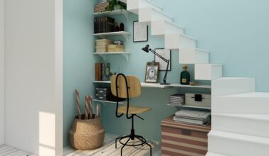Small home office under stairs