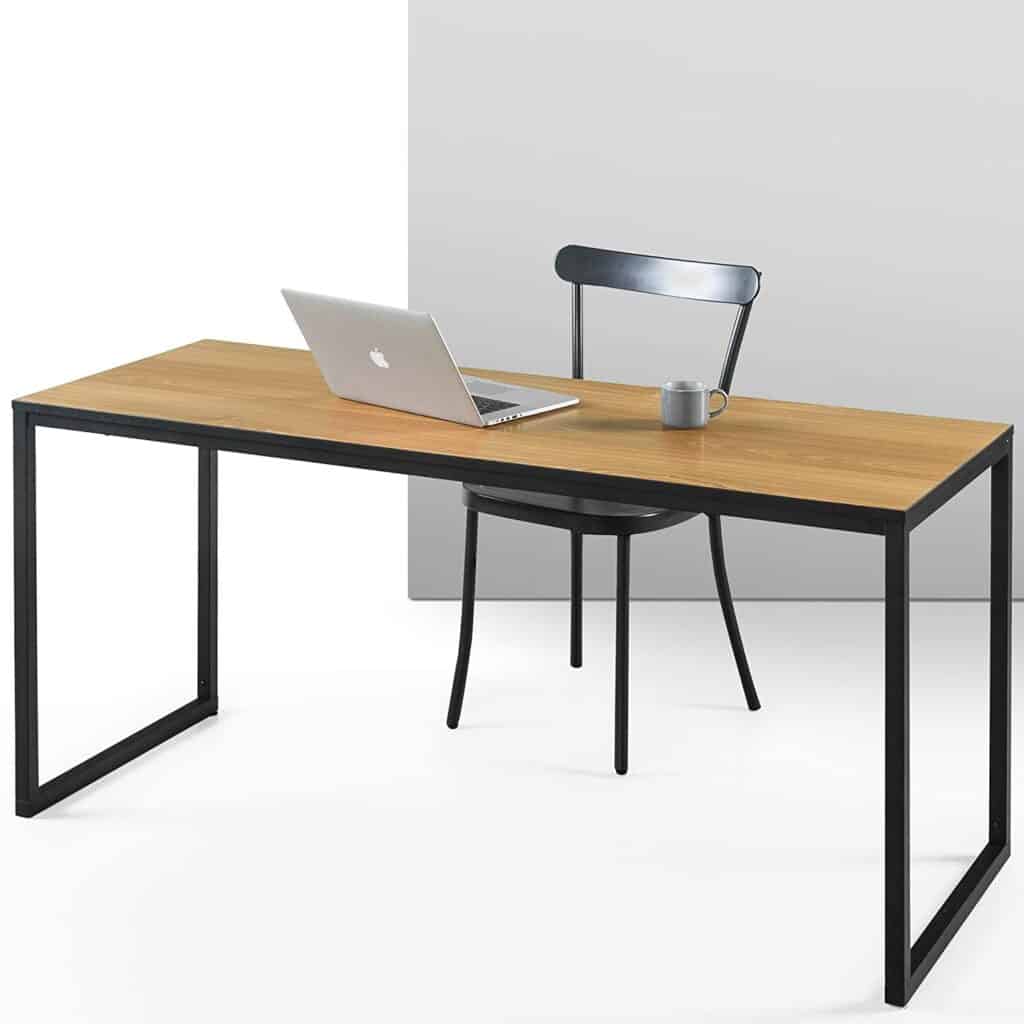 Steel Frame Wooden Top Desk for 3 monitors