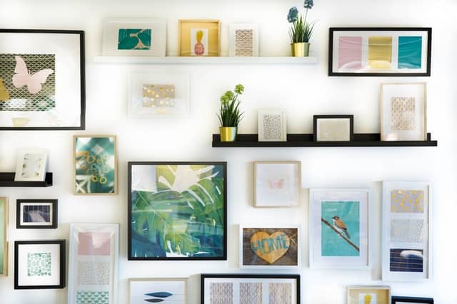 Photo frames for accent wall