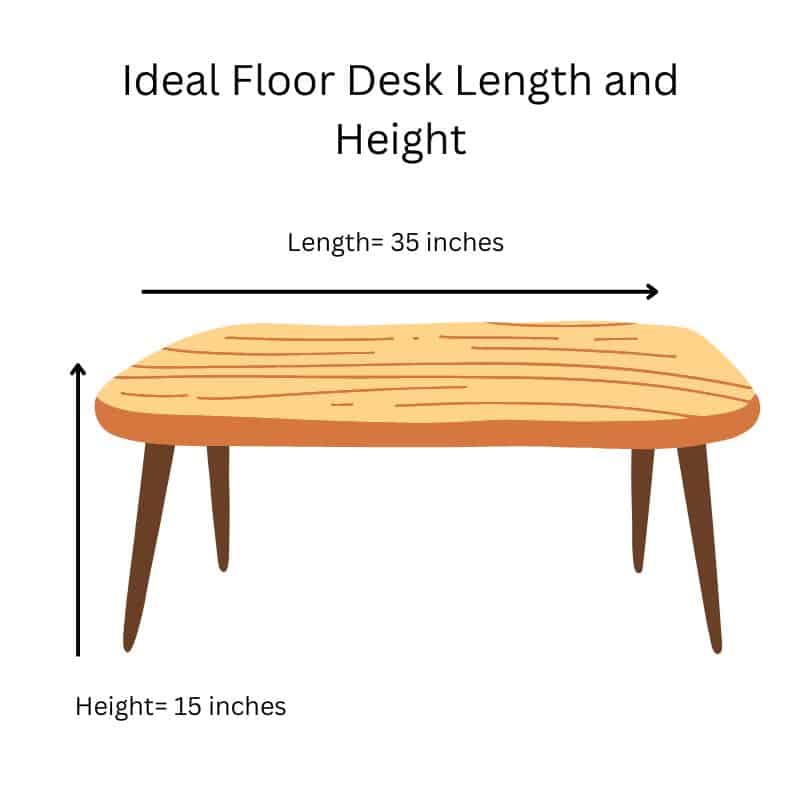 Floor desk height and length