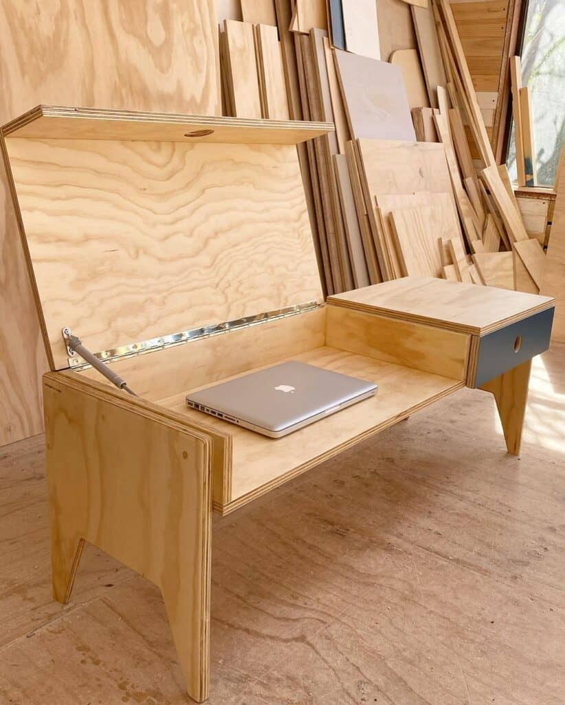 Wooden floor desk