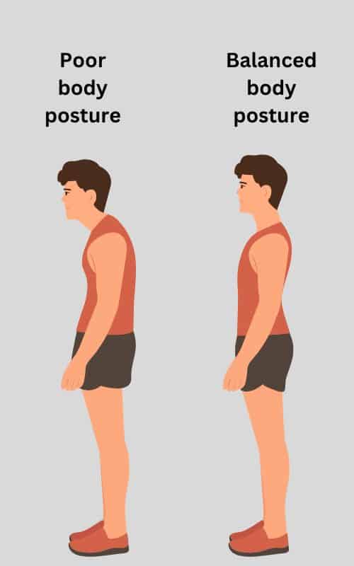 poor and balanced body posture