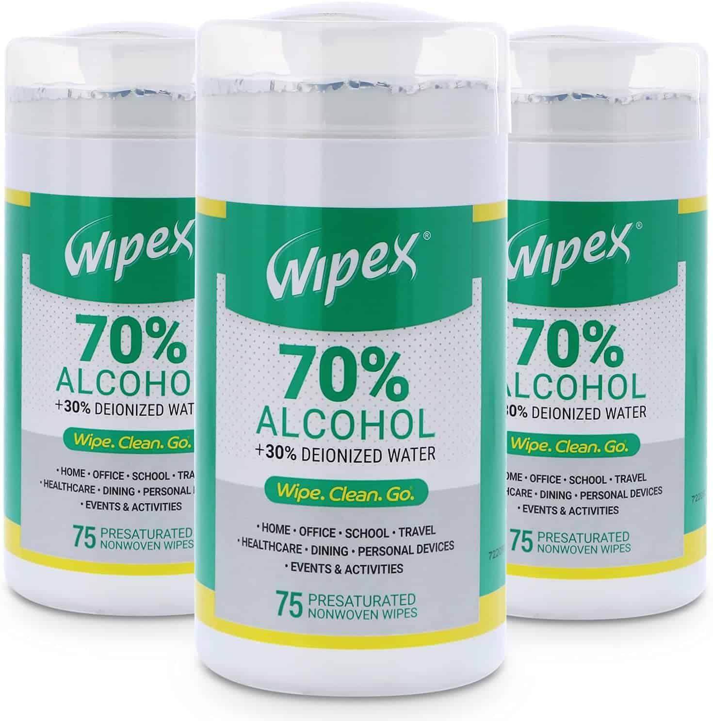 Wipex 70% Isopropyl Alcohol IPA Wipes 75ct Sealed Canister