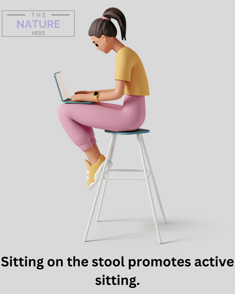 a lady is sitting on the stool