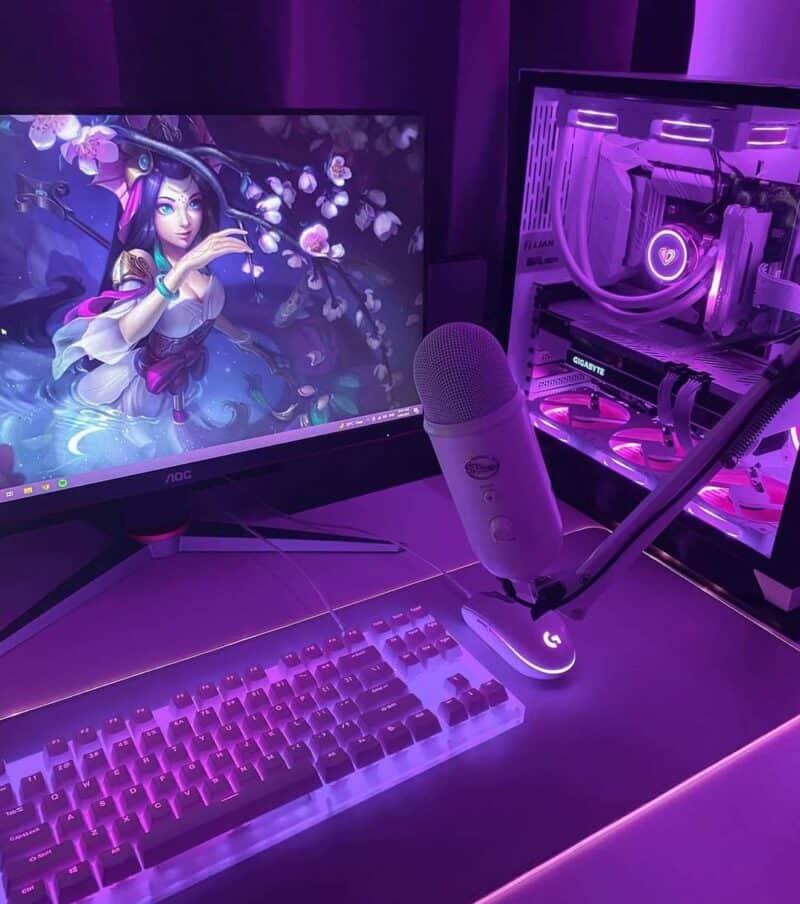 30 Cool Gaming Desk Accessories For Gamers 2024 Update   Minimalististic Kawaii Gaming Setup 1 800x904 