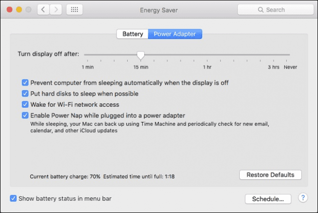 Choose what closing the laptop lid does in Mac using the settings