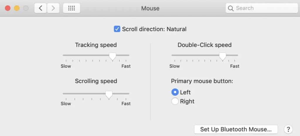 MacBook boasts setting to adjust the touchpad speed