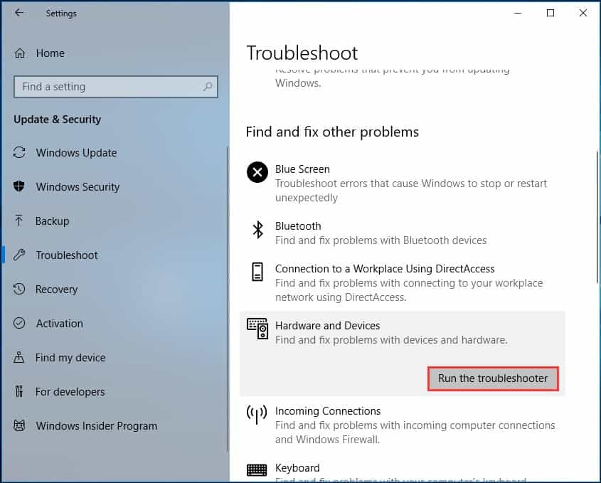 Use Windows troubleshoot feature to automatically fix auto scrolling bug