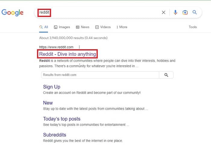 Chrome Search Reddit