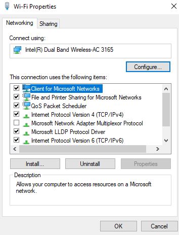 Look out for IPv4 and IPv6 settings