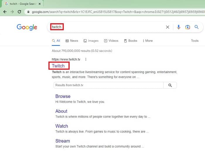 Chrome Search Bar Twitch
