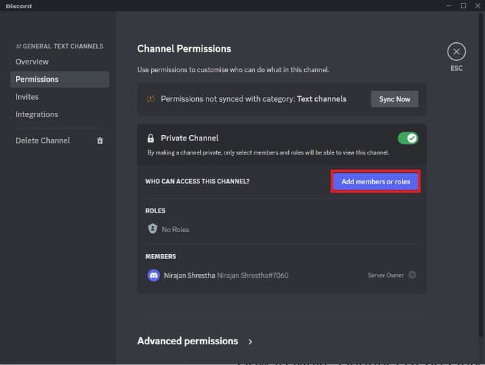 Private Channel Add Members Or Roles Discord