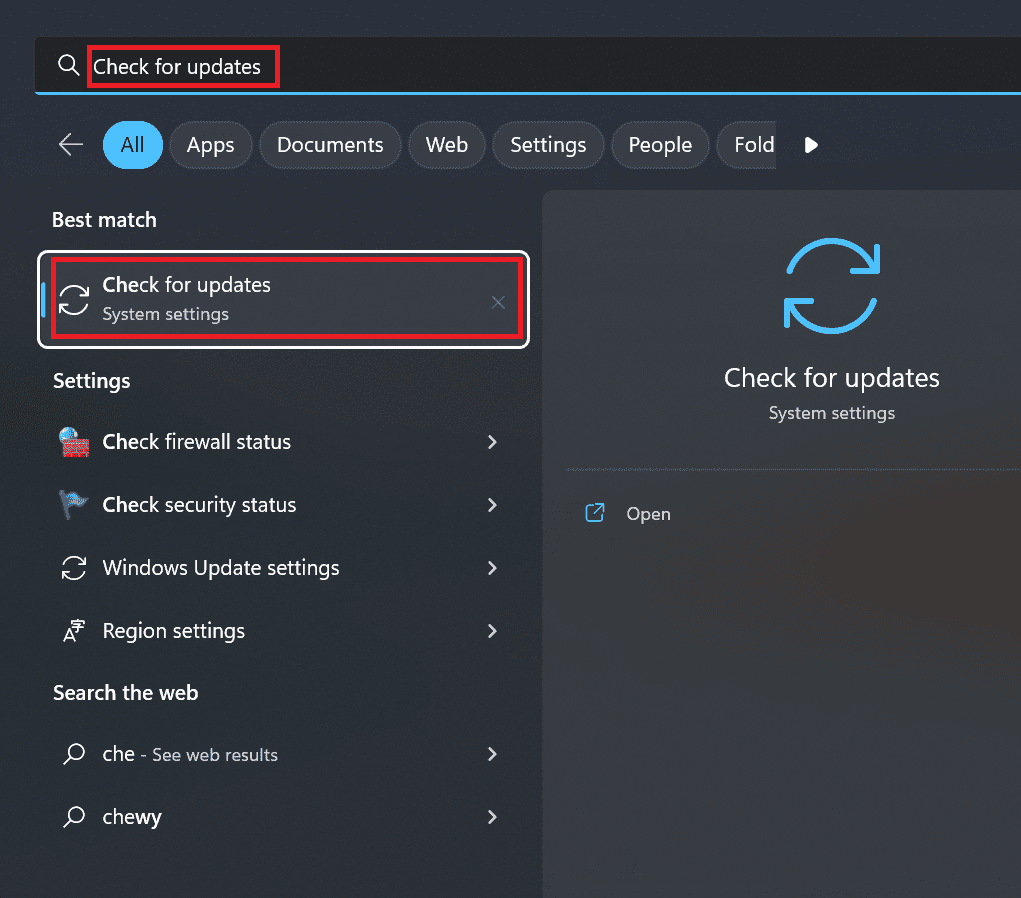 Search “Check for Updates” in windows search and click to open it