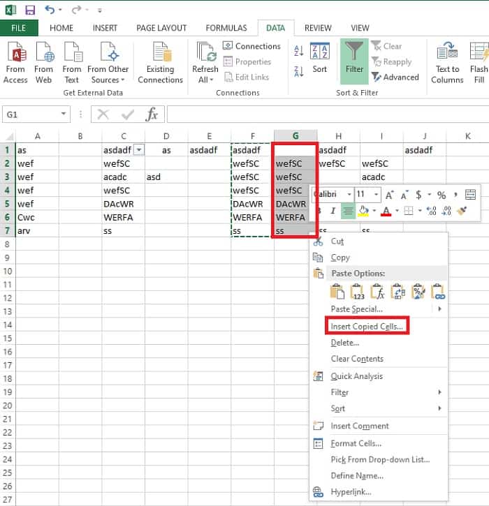 How To Insert Copied Cells In Excel