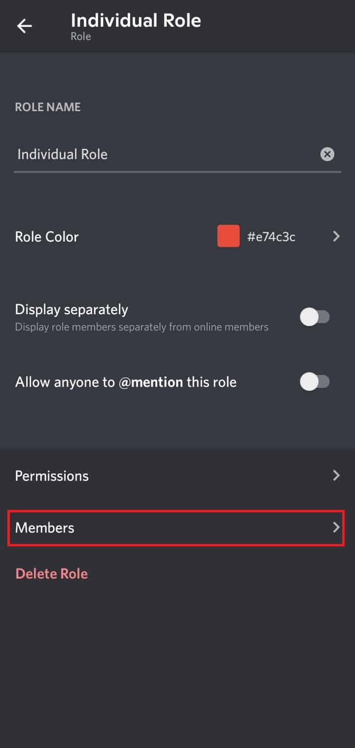 Tap members option