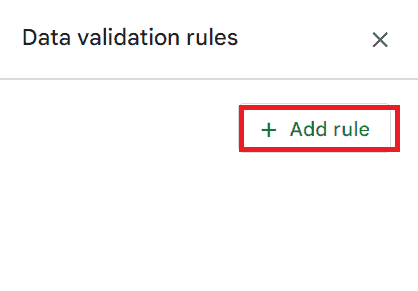 click add rule plus icon