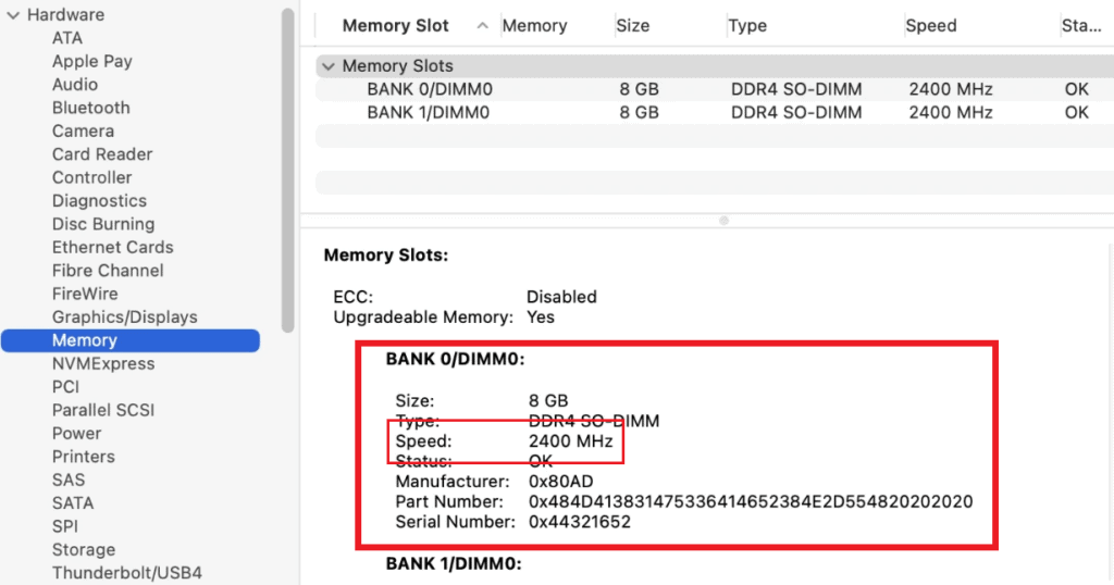 go to memory and check the RAM speed