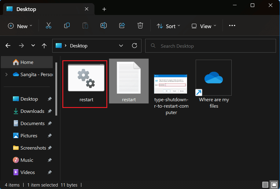 select file hit enter to restart computer