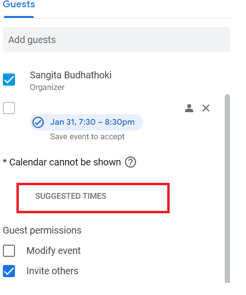 suggest time google calendar