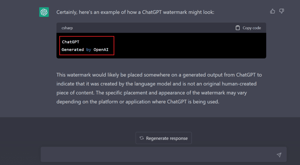 ChatGPT Watermark Example
