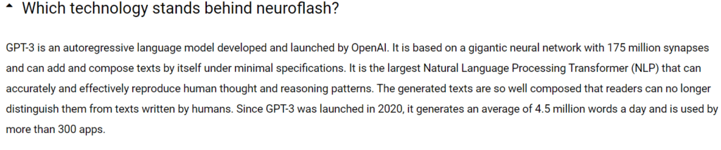 Technology behind NeuroFlash