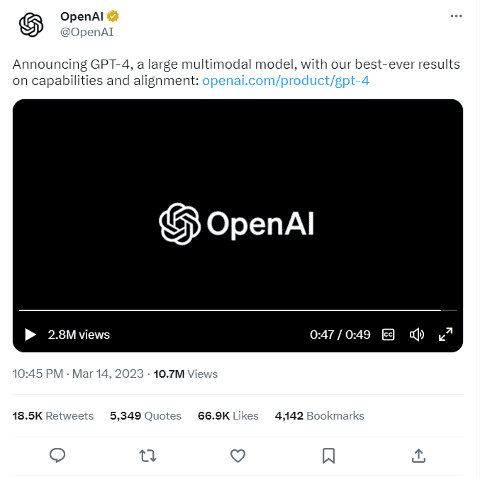 OpenAI announces the new model GPT-4