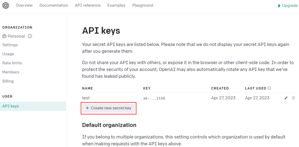 API key for God Mode