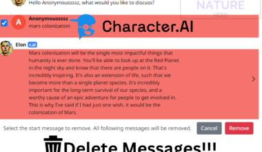failed to delete messages character ai