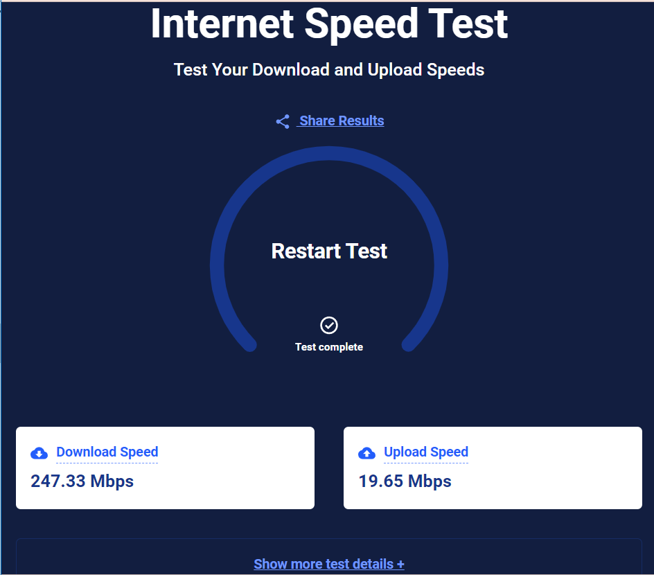 internet speed checking with Myspeed