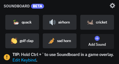 Different sounds in Soundboard