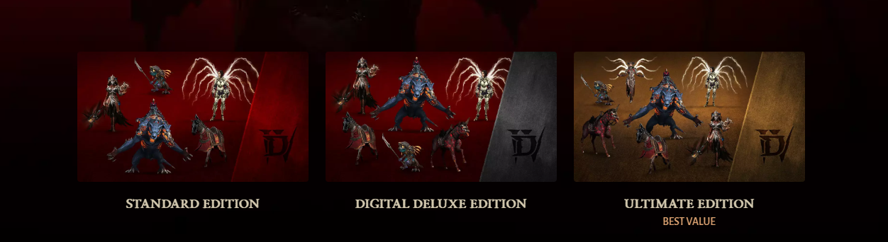 Various Editions For Diablo 4 