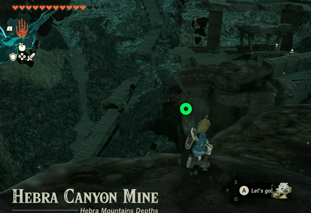 Chest Location In Hebra Canyon Mine 
