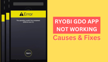 RYOBI GDO app not wokring