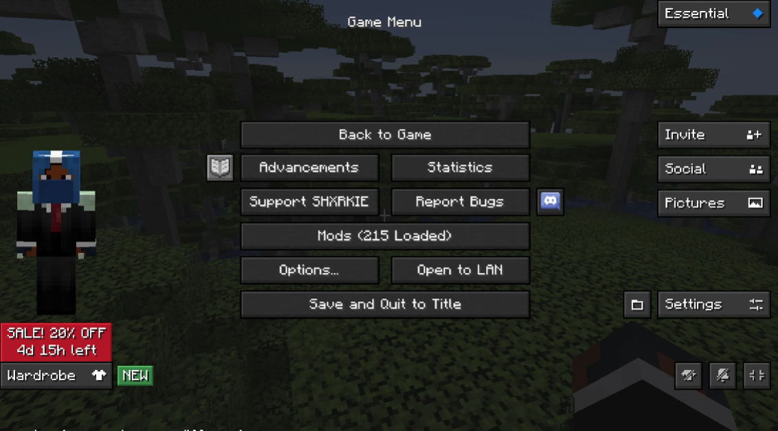 How To Use Essential Mod Minecraft Java The Nature Hero