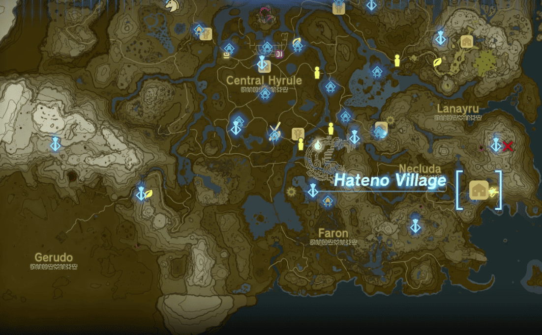 Map Location For Hateno Village