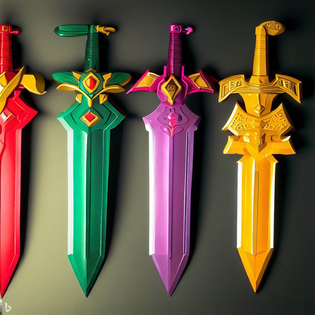 master sword glowing in different colors