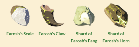 Materials Obtainable From Farosh BOTW.