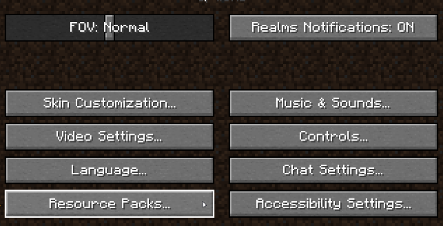 click on resource pack from the option screen