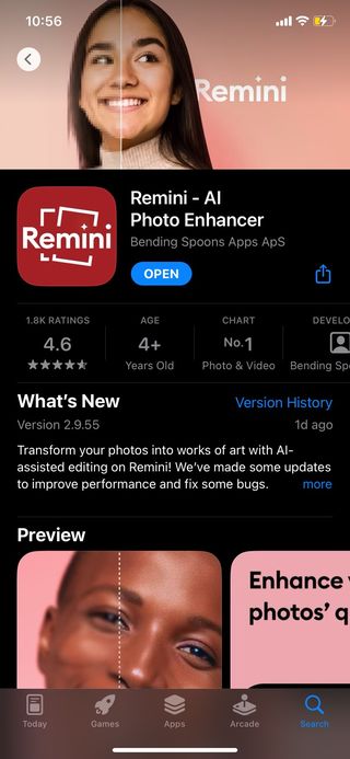Remini app is updated