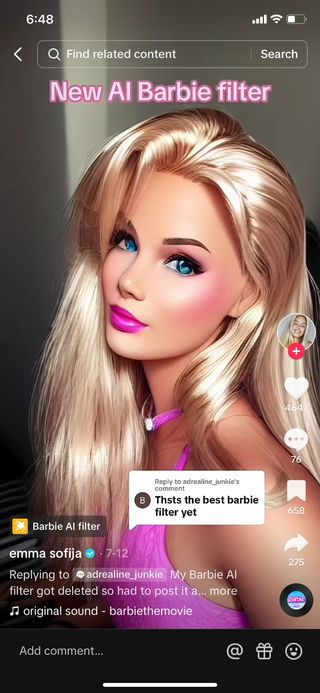 Tap on barbie AI filter to use it.