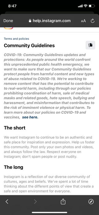 Threads follows the community guidelines by Instagram.