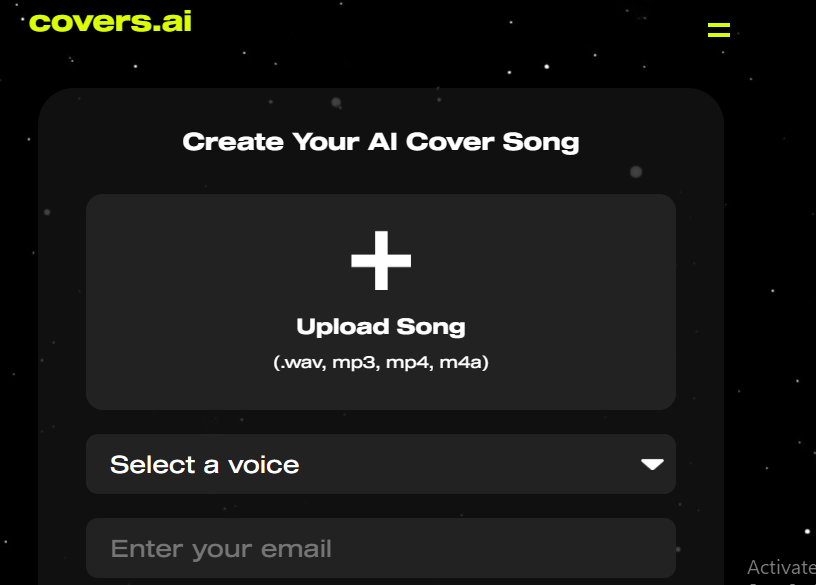 Upload the original song and then choose the voice of your choice.