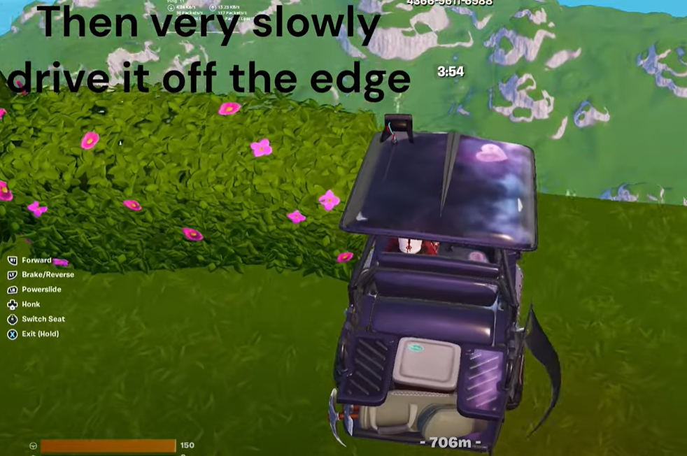 Drive cart down the ledge