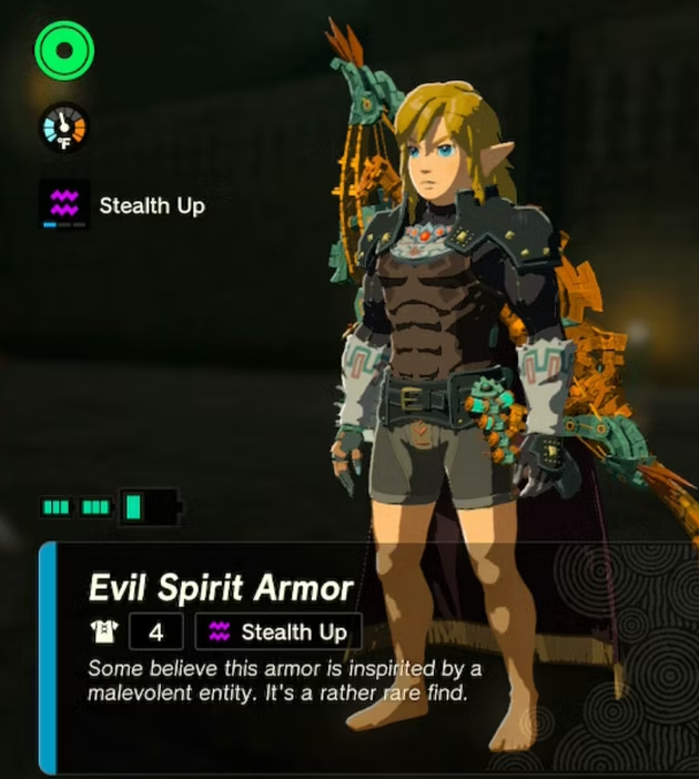 Evil Spirit armor in game model In TotK