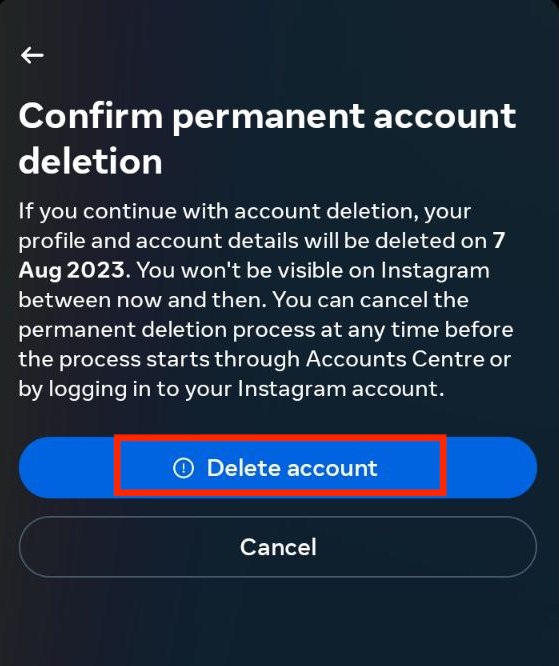 threads account deletion option