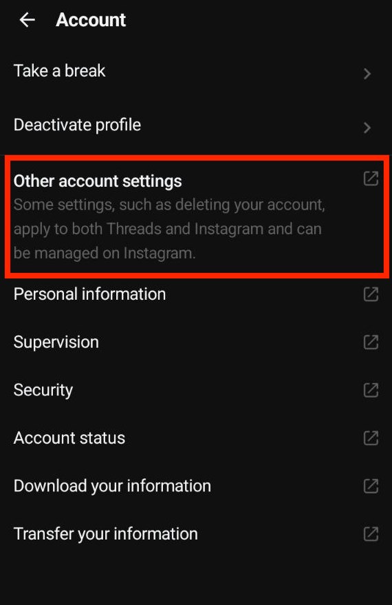other account settings